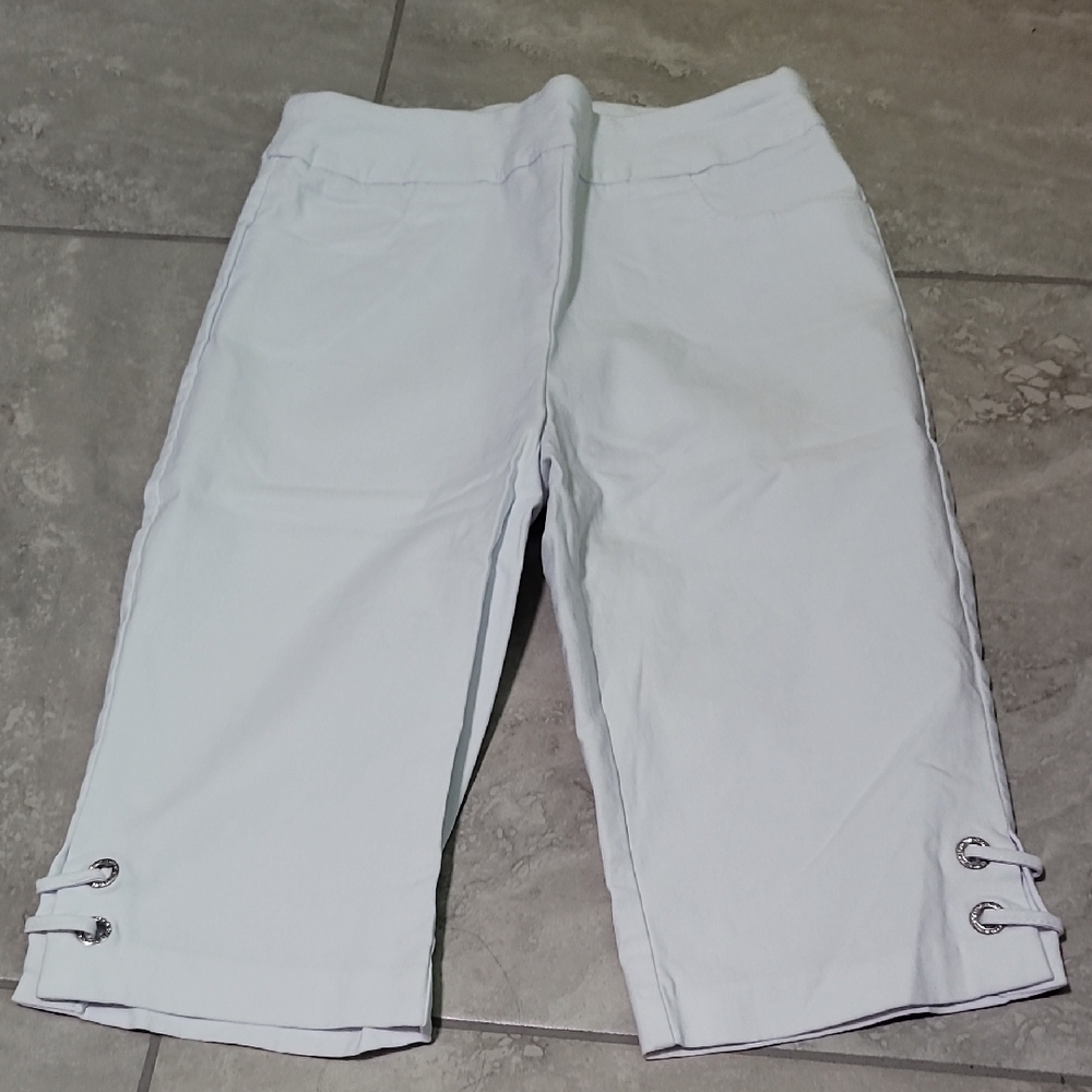 White Bermuda Shorts with Tailored Flat Front